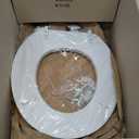 Mayfair Padded Toilet Seat, Cushioned Soft Vinyl over Wood Core Seat, Secure Hinges, Easy Clean, Round, White