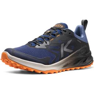 KEEN Men's Zionic Nxt Low Height Waterproof All Terrain Comfortable Hiking Shoes, Naval Academy/Bright Marigold, 10.5