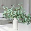 Artificial Greenery Stems for Vase, 5 Pcs Tall Fake Plants Branches Faux Greenery Twigs Leaf for Indoor Home Office Vase Filler for centerpieces, Light Green