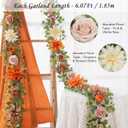 Waipfaru 2Pcs Fall Garland Decor, 6Ft Eucalyptus Flower Garland for Table, Fall Floral Vines with Terracotta Flowers for Wedding Arch Backdrop Wall Thanksgiving Decorations (Terracotta)