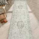 LIVEBOX Washable 2.5x8 Runner Rugs for Entryway Bathroom, Boho Kitchen Floor Mats Long Rug Runners for Hallways Non Slip, Farmhouse Low-Pile Carpet Runners for Laundry Room, Taupe