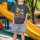 Kids4ever Boys T-Shirts Cotton Alphabet Truck Pattern Short Sleeve Toddler Tee Shirt for 2-6 Years Old (4th of July-1)