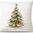 Christmas Tree Pillow Covers 18x18, Xmas Decor for Home Bedroom Living Room, Gifts for Families & Friends