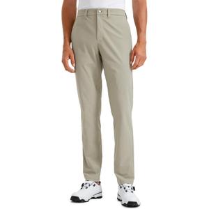 RZ YOGA Men's All Day Comfy Golf Pants - 30"/ 32"/ 34" Quick Dry Lightweight Work Casual Trousers with Pockets Khali Barley 32W x 34L