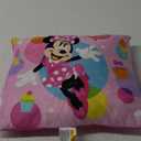 Disney Minnie Mouse Let's Party Pink, Turquoise, Lavender, and Yellow Balloons, Ice-Cream Cones, and Cupcakes Plush Decorative Pillow