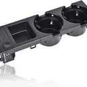 Front Center Console Cup Holder with Coin Holder fit for 1998-2006 BMW E46 3 Series 318i 320i 323i 325i 328i 330i Replacement OE# 51168217953 51169415183 51169415186 (Black Plastic)