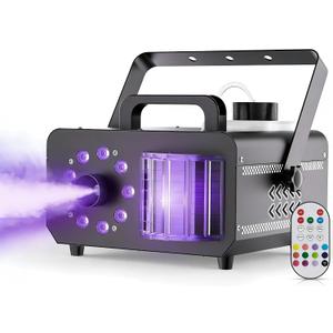 Fog Machine 1200W with 9 RGBW LED Lights, 1200W Professional Smoke Machine, 1L Tank, 3000CFM Output, 14 Colors for DJ Party Stage Wedding Halloween