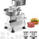 VEVOR Commercial Burger Patty Maker, Hamburger Beef Patty Maker with 3 Convertible Mold(4/5/6-inch), Heavy Duty Stainless Steel Burger Press Machine, Meat Forming Processor with 1500 Pcs Patty Papers