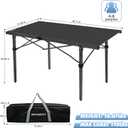 29.9" Tall Folding Camping Table for 2-6 Person, 54.7" Large Aluminum Foldable Roll-up Table Outdoor with Carry Bag for Picnic, Camp, Sturdy, Backyard, Patio, 55"*27.5"*29.9"