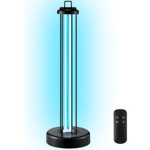 Qualirey 100W UV Light Sanitizer with Ozone Purifier for Room, UV Lamp with 3 Gear Timer Remote Control, Home Disinfection Device for Large Space, Disinfection Faster and More Thoroughly