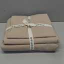 MooMee Bedding Duvet Cover Set 100% Washed Cotton Linen Like Textured Breathable Durable Soft Comfy (Heathered Taupe, King 104"x90")