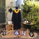 FoldTier Graduation Cap and Gown Display Stand 3-in-1 Adjustable Presentation Garment Rack with Wood Hanger Safety Pins Foldable Clothing Steamer Hanger Rack for Ceremony Photo Booth Retail Vendors