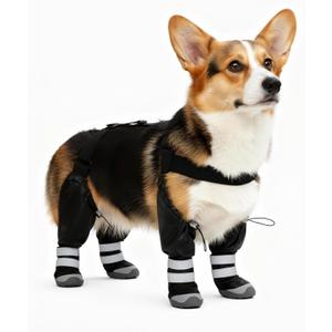 Upgraded Dog Suspender Boots, Adjustable Suspender Boots for Small Dogs, Waterproof Dog Rain Boot, Anti-Slip Winter Snow Dog Shoes Leggings, Paws Protector for Outdoor Dogs Walking Hiking (S)