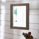 AAZZKANG Rustic Wood Mirror Rectangle Decorative Wall Hanging Mirrors with Frame Large 20"x16" for Bedroom Living Room Bathroom Home Entryway