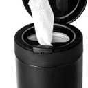 Disinfecting Wipes Dispenser - Push Button Decorative Holder for Standard Cleaning Wipes Container, Use in Kitchen Countertop, Bathroom, Classroom (Black)