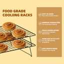 Cooling Rack, 3 Tier Stackable Cooling Racks for Cooking Baking Roasting, Multi-Level Collapsible Cookie Rack for Cakes, Oven Safe & Easy Clean (Black, 3-Tier-SL)