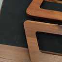 Tinamo Acacia Wood Sofa Armrest Tray with Phone Holder - Large Sofa Arm Tray Table Clip - Couch Arm Table for Wide Couches - Wooden Side Tables for Small Spaces for Eating and Drink(13.8" x 9.5" x 1")