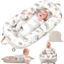 Preciozonal Baby Lounger-Infant Lounger for Newborn 0-24 Months, Portable Baby Nest for Home and Travel, 3 in 1 Newborn Lounger with Pure Cotton Cover, Breathable & Soft Infant Nest for Boys & Girls