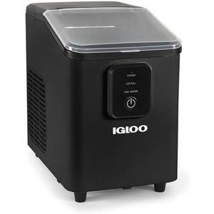 Igloo Self-Cleaning Countertop Ice Maker - Compact and Portable - Creates 26 lbs. Per Day, 8 Pieces Ready Every 7-8 Minutes - Includes Ice Scoop and Basket - Black