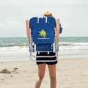 Tommy Bahama 4-Position Hi-Boy Beach Chair, Navy Palm Tree, 2-Pack, 24.25" x 25.75" x 38"