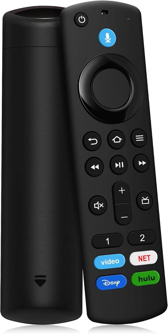 Replacement Remote Control Compatible with Fire Smart TV Stick 4K(1st/2nd Gen)/TV Stick (2nd Gen/3rd Gen/Lite/4K Max), FireStick Remote for Smart TV 3rd Gen & Cube with Voice Controller (Black)