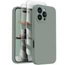 FireNova Designed for iPhone 16 Pro Case, Silicone Upgraded [Camera Protection] Phone Case, Soft Anti-Scratch Microfiber Lining Inside, 2024, Calke Green