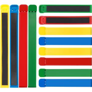 5 x HOUSE AGAIN 12 PCS Plastic Chip Clips with Magnetic, Bag Clip for Food Storage, Food Bag Sealing Clip, Wide Open Food Clips for Bread, Snacks, Fridge Organizer Kitchen, Easy to Store (8 x S,4 x L)