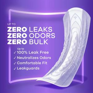 Always Discreet Incontinence Pads for Women and Postpartum Pads, Heavy, 48 CT, up to 100% Bladder Leak Protection