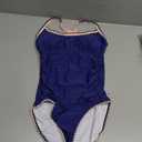 Eomenie Women's One Piece Swimsuit Tummy Control Slimming Bathing Suit Ruched Swimwear Tie Back Shell Stitch Swim Suit Navy Blue, Size: S