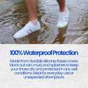 Waterproof Silicone Rubber Shoe Covers for Rain, Non-Slip Easy-handy Water Resistant Overshoes Outdoor Cycling Hiking Protectors Apply to Men, Women, Kids (Large, BLACK)