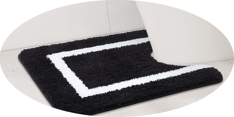 Kitinjoy Luxury Toilet Rugs U-Shaped, Ultra Soft Water Absorbent Microfiber Contour Bathroom Rug, Non Slip Plush Shaggy Machine Wash Dry Bath Rug Mat for Toilet Base, 20 x 24