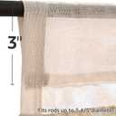 Jinchan Ruffled Valance Curtain for Window Kitchen Valance Living Room Farmhouse Rustic 18 Inch Light Filtering Sheer Voile Shabbychic Light Beige Valance Small Window Treatment Rod Pocket 1 Panel