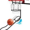 GADFISH Basketball Rebounder, 180 Rotatable Return Attachment with 3 Stable Large Hooks, Heavy Duty Accessories for 18" Rim Basketball Hoop (Black)