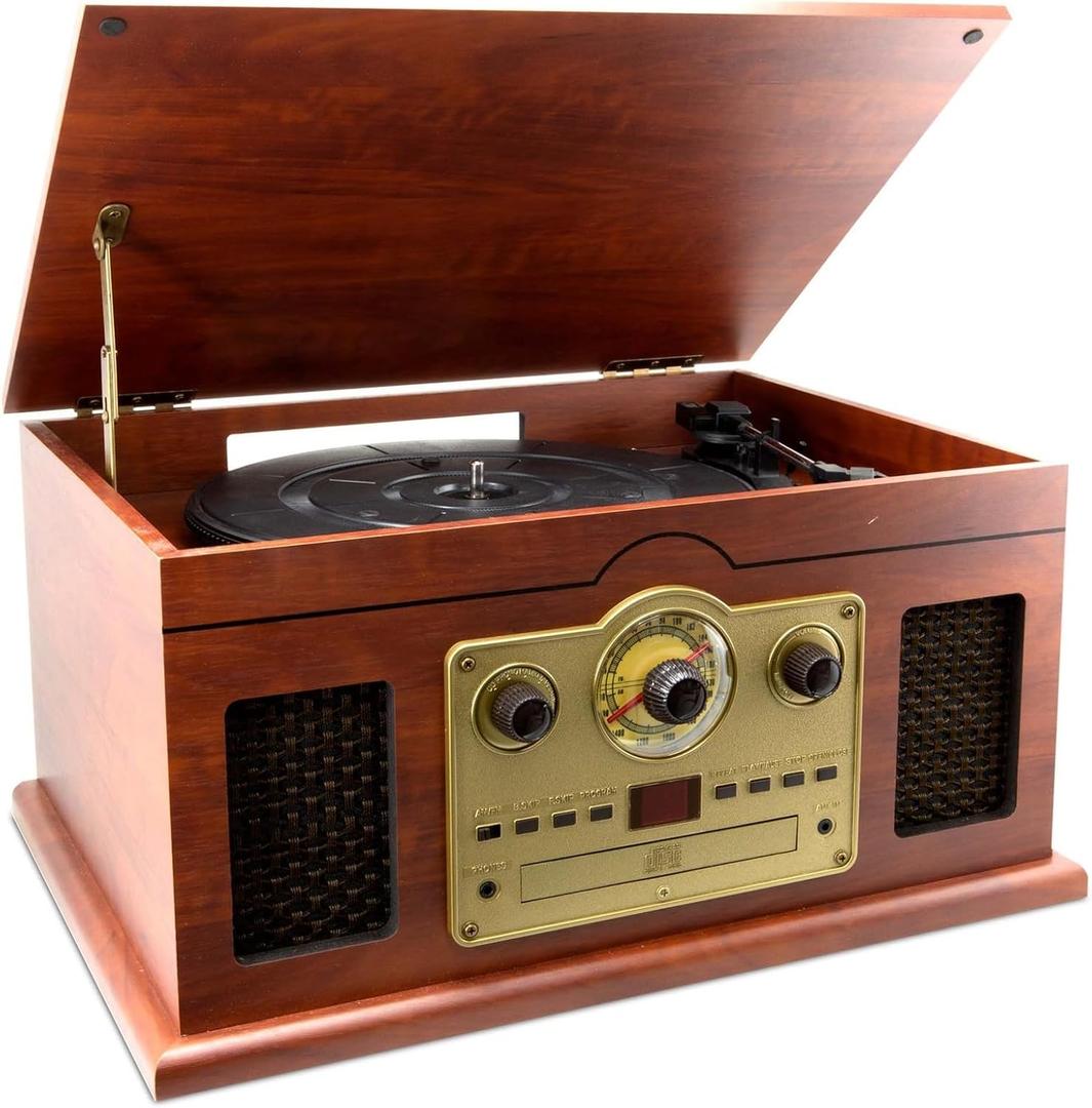 iLive 6-in-1 Bluetooth Turntable Music System, (ITTB610LW)