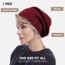 MissShorthair Slouchy Beanie Hats for Women Fashionable Warm Winter Beanie Knit Hat (Red)