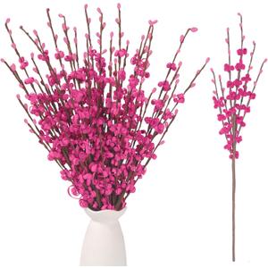 Wootkey 10 Pcs Long Stem Artificial Jasmine Flowers Fake Flowers Dry Branches for Home Office DIY Floral Art Plant Mother's Gift Wedding Table Centerpieces Party Vase Decoration