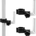 Otoolling 2 Pcs 90 Degree Small Feather Flag Holder for Canopy Tents Vertical Flagpole Holder Mounting Bracket for S, XS, XXS Feather Flags with Flagpole Diameter of Less Than 17 mm, Hexagonal, Black