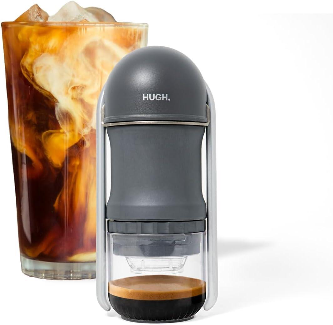 Leverpresso V4 Portable Lever Espresso Maker  Manual Espresso Machine with 51mm Ridgeless Filter Basket, Double Shot, Non-Pressurized, Perfect for Camping & Travel  by HUGH (Non- pressurized Filter) (Small, Black)