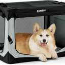 ZOMISIA Collapsible Dog Crate for Medium Dogs - 30 Inch Portable Dog Travel Crate Soft Sided with Breathable Mesh Windows, Foldable Dog Kennel for Indoor and Outdoor, Grey