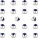 7 x 150Pieces M6-1.0mm Nylon Lock Nuts,SpzcdZa 304(A2-70) Stainless Steel LockNuts for Industrial and Construction Fasteners;Standard Metric Thread Nylock Nuts