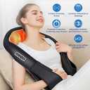 AERLANG Shiatsu Back and Neck Massager, Back Massager Deep Tissue Kneading Neck and Shoulder Massage with Heat, Electric Massage Pillow Fathers Day Gift Ideas from Daughter Son(NOT Cordless) (Black)