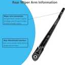 Rear Window Wiper Arm & Blade Replacement for Honda CR-V 2007-2011, Acura MDX 2007-2020, Nissan Murano 2009-2010, Factory OE Style Rear Windshield Wiper Arm & Blade Set 76720-SWA-003