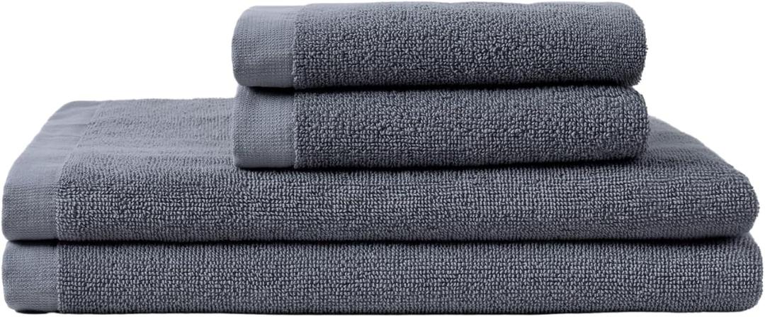 Coyuchi Classic Organic Cotton Terry Bath Towels, 100% GOTS Certified
Minimalist 4-Piece Towel Set, Quick-Dry, Soft, Absorbent, Lightweight, 2 Hand Towel, and 2 Bath Towel, Graphite