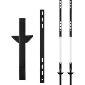 2 Pack 4' Yard Sign Stake, 48 inch Metal Signs Posts, Aluminum Holder with Heavy-duty Base, Sleek Modern Design Garden Stakes with Holes for Outside Fence Parking Street Stop