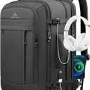 Travel Backpack, Extra Large Backpack, Carry On Backpack, 50L Expandable Airline Approved Water Resistant Business Luggage Suitcase Daypack Bag Fits 17 Inch Laptops, Travel Gifts for Men Women, Black