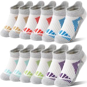 Kids Merino Wool Ankle Hiking Athletic Running Socks Girls Boys Teens Thermal Winter Cozy Warm Thick No Show Socks 6 Pairs
