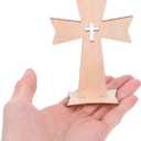 HOMSFOU Wooden Cross Arts Set 10 Pack Rustic Decorative Cross Centerpieces for Tabletop and Hanging Home D Cor Religious Festival Decorations 4.29 X 24 Inches