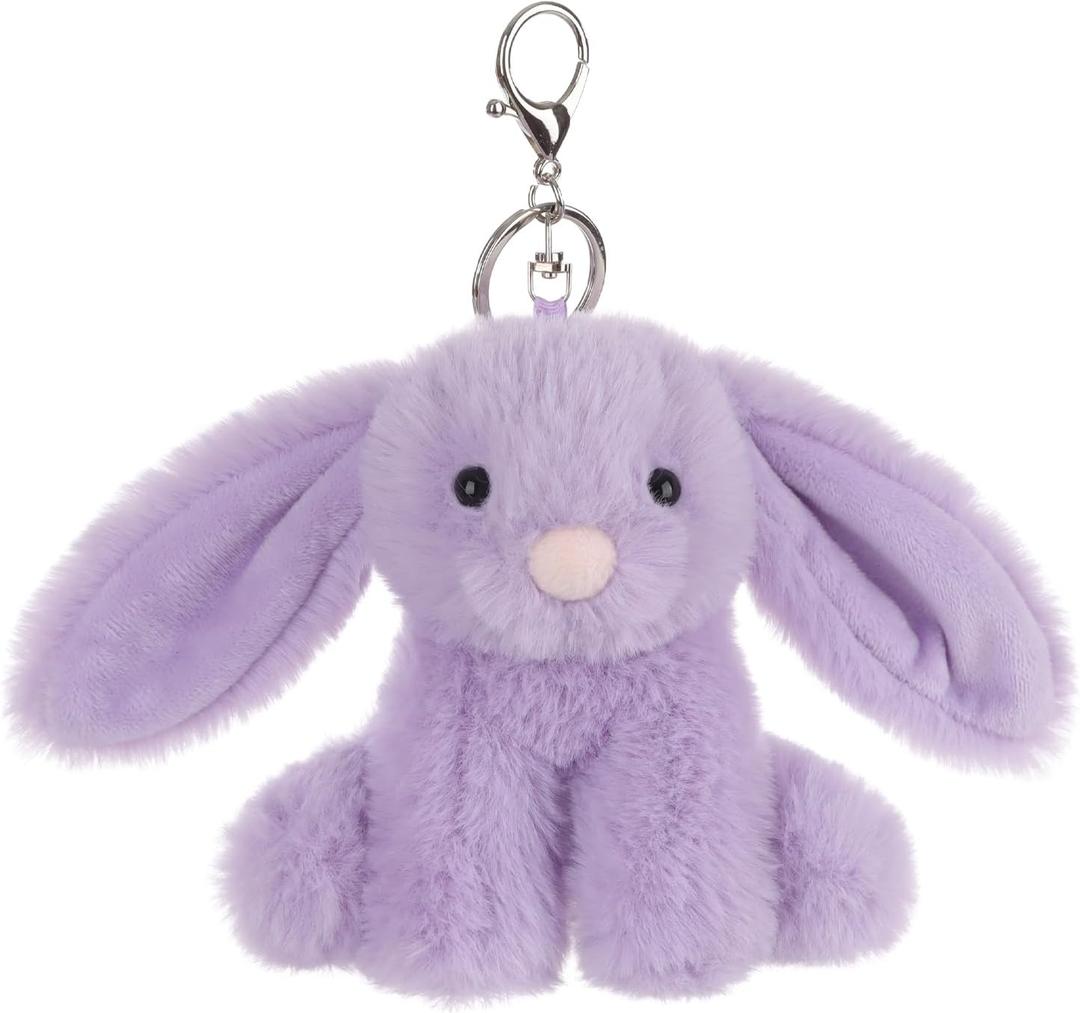 Apricot Lamb Cute Toys Plush Rabbit Stuffed Animal Soft for Kids Bag, Purse, Backpack, Handbag (4.7 Inches) (Purple)