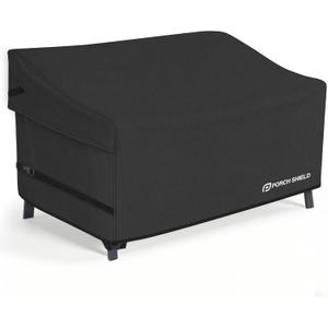 Porch Shield Waterproof Outdoor Bench Sofa Cover Patio 2 Seater Loveseat Cover, 56W x 31D x 33H inch, Black