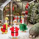 3 Set Christmas Goose Outfit Santa Claus Snowman Christmas Tree Lawn Porch 23" Goose Clothes Xmas Costume for Winter Xmas Outdoor Patio Yard Decor